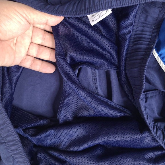 Nike Swim Trunks Mens XL Blue Board Shorts Mesh Lining Pockets Spell Out - Picture 10 of 16